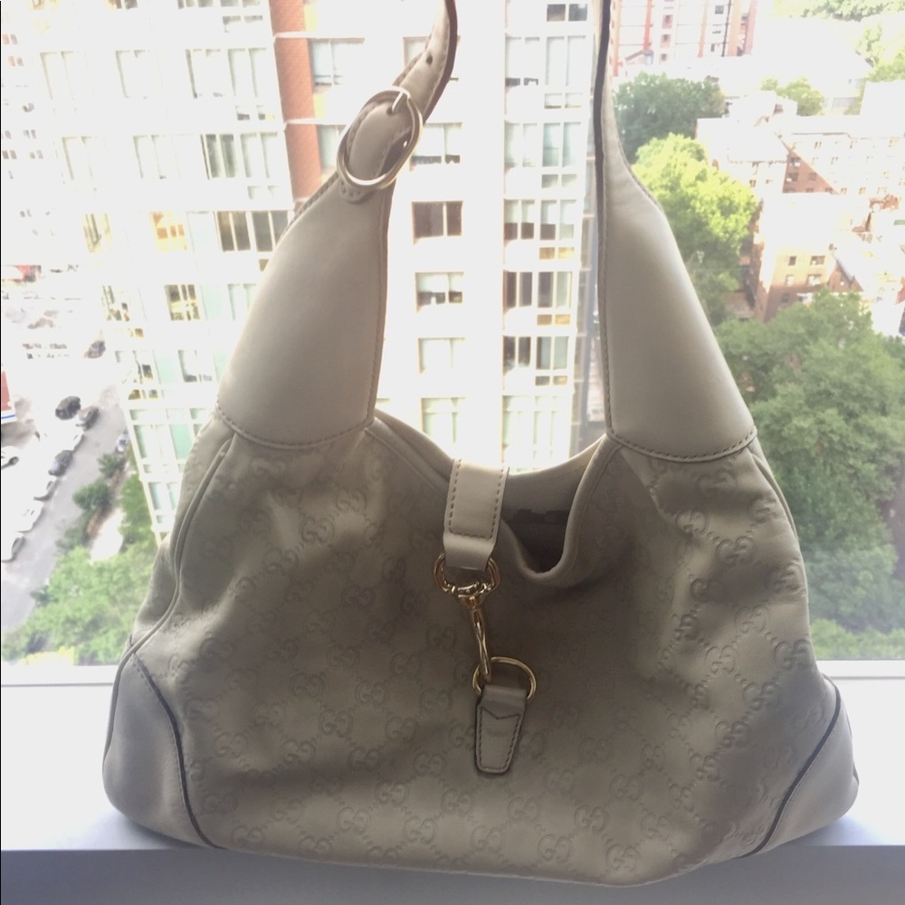 GUCCI - Hobo Leather Bag. Winter - white. Smoke free household. - Picture 5 of 12